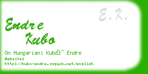 endre kubo business card